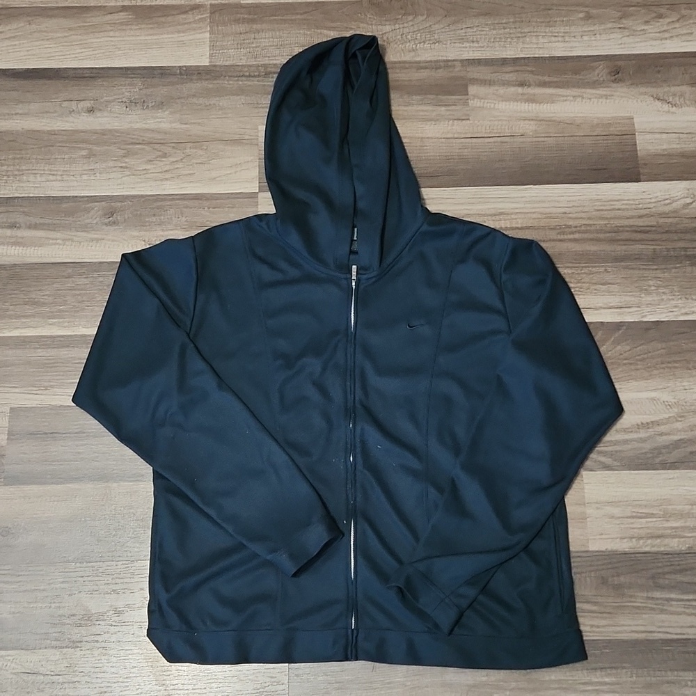 Nike Navy Colored Logo Hoodie Dri Fit Size Large